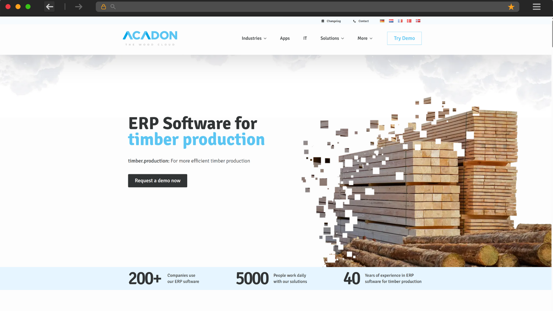 Acadon ERP software for timber production
