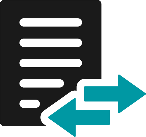 Data page with arrows pointing in different directions indicating data sync
